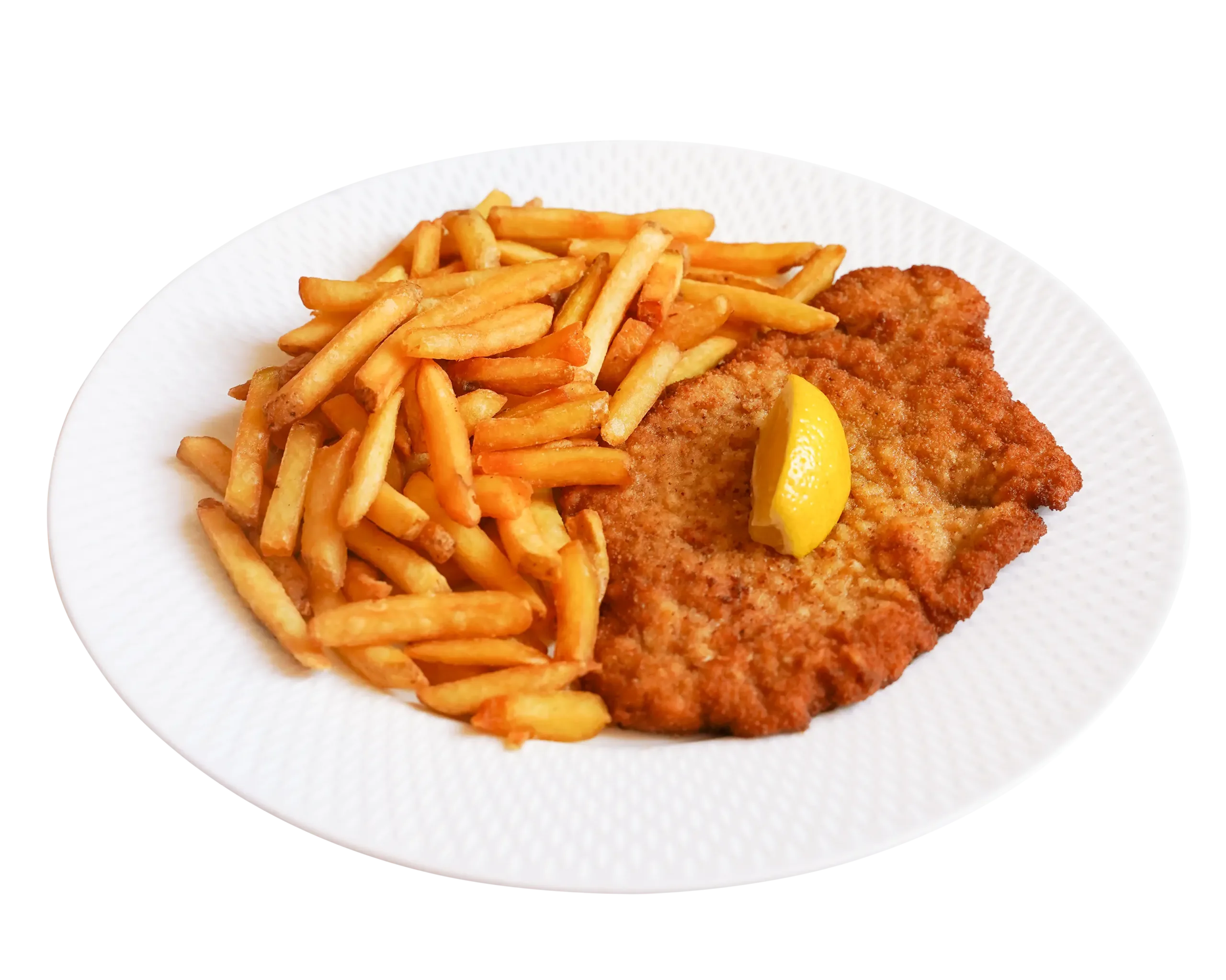 Schnitzel Gegrillte Schweinemedaillons mit grüner Pfeffersoße und Kroketten
