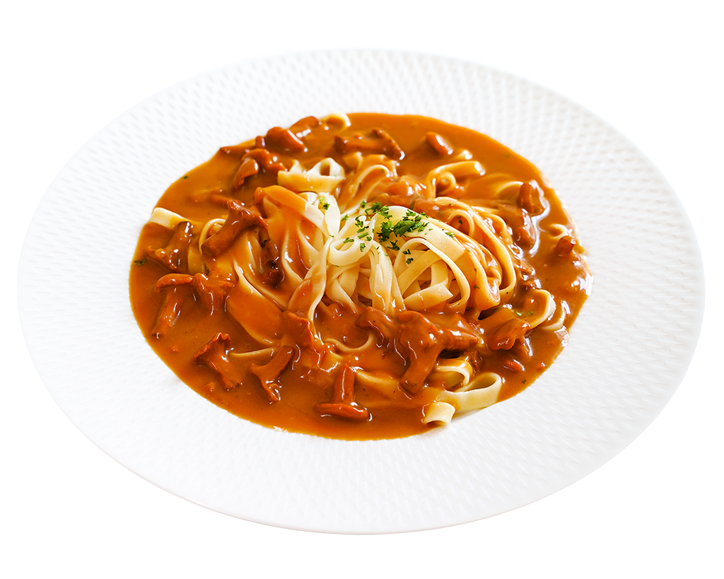 Tagliatelle mit Pfifferlingen in Rahmsoße Tagliatelle mit Pfifferlingen in Rahmsoße